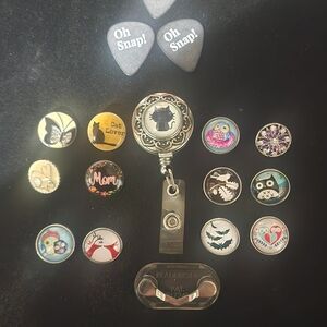 Interchangeable Cute Clip-On Badge Reel with Animal & Floral Designs